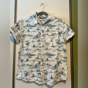 Men's Palm Tree Print Casual Shirt